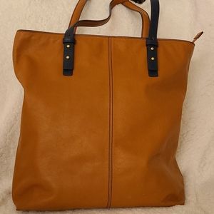 Vera Bradley Tan Leather Canyon Tote Bag
